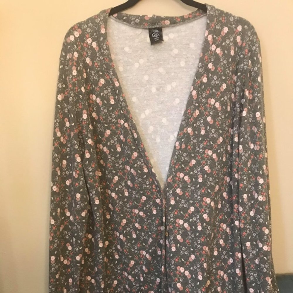 Agnes & Dora Boyfriend Cardigan Duster XXXL Flower
